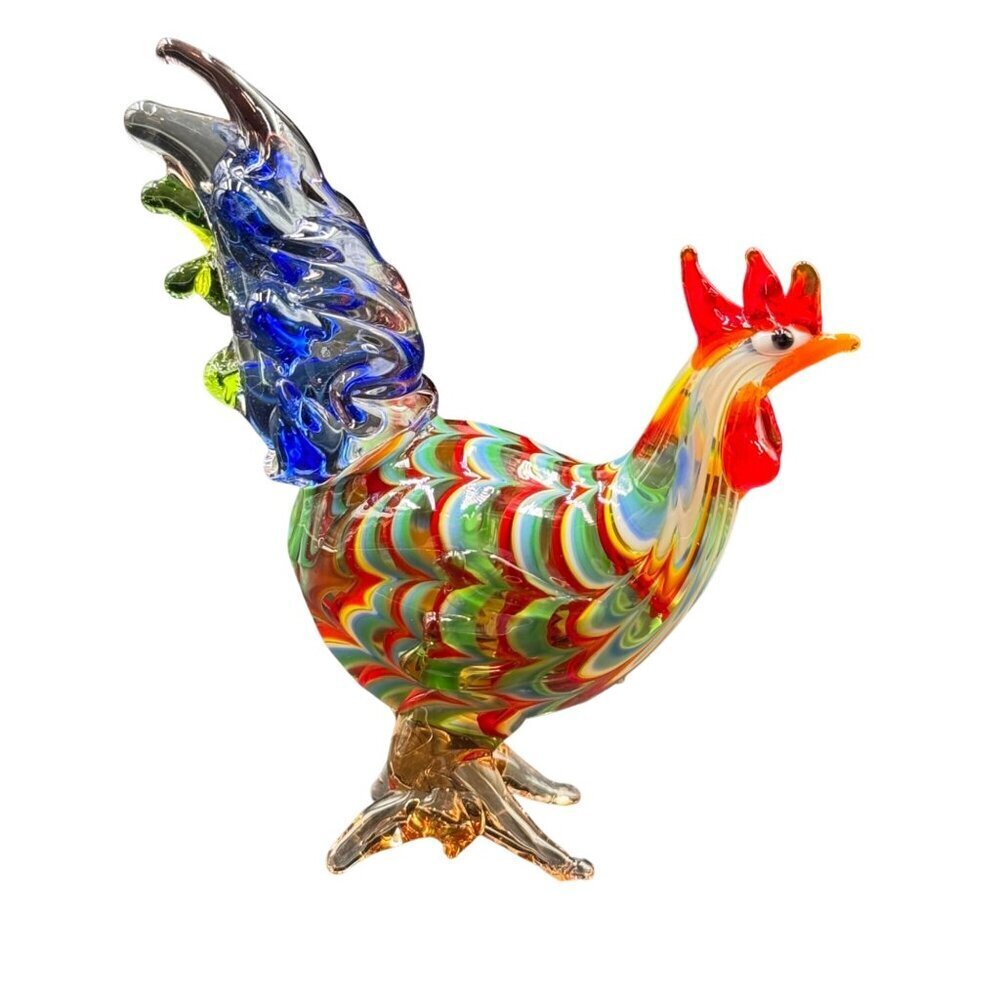 Fitz And Floyd Art Glass Rooster Collectible Handcrafted Multicolor Menagerie